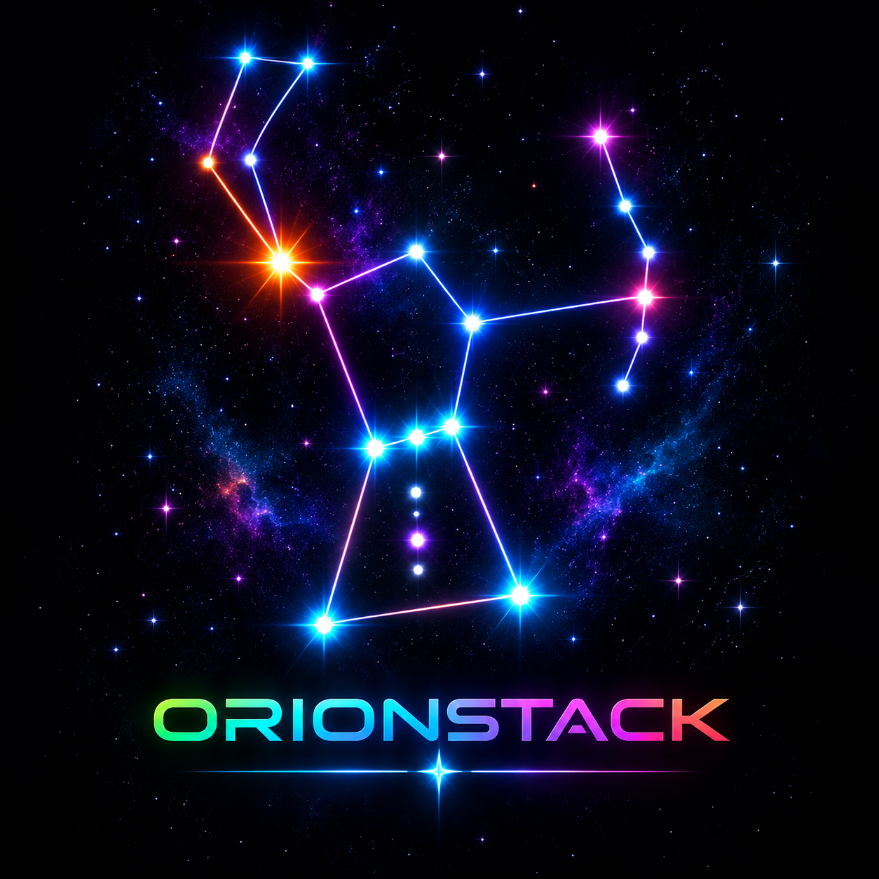Logo de Orion Stack con la constelación de Orión